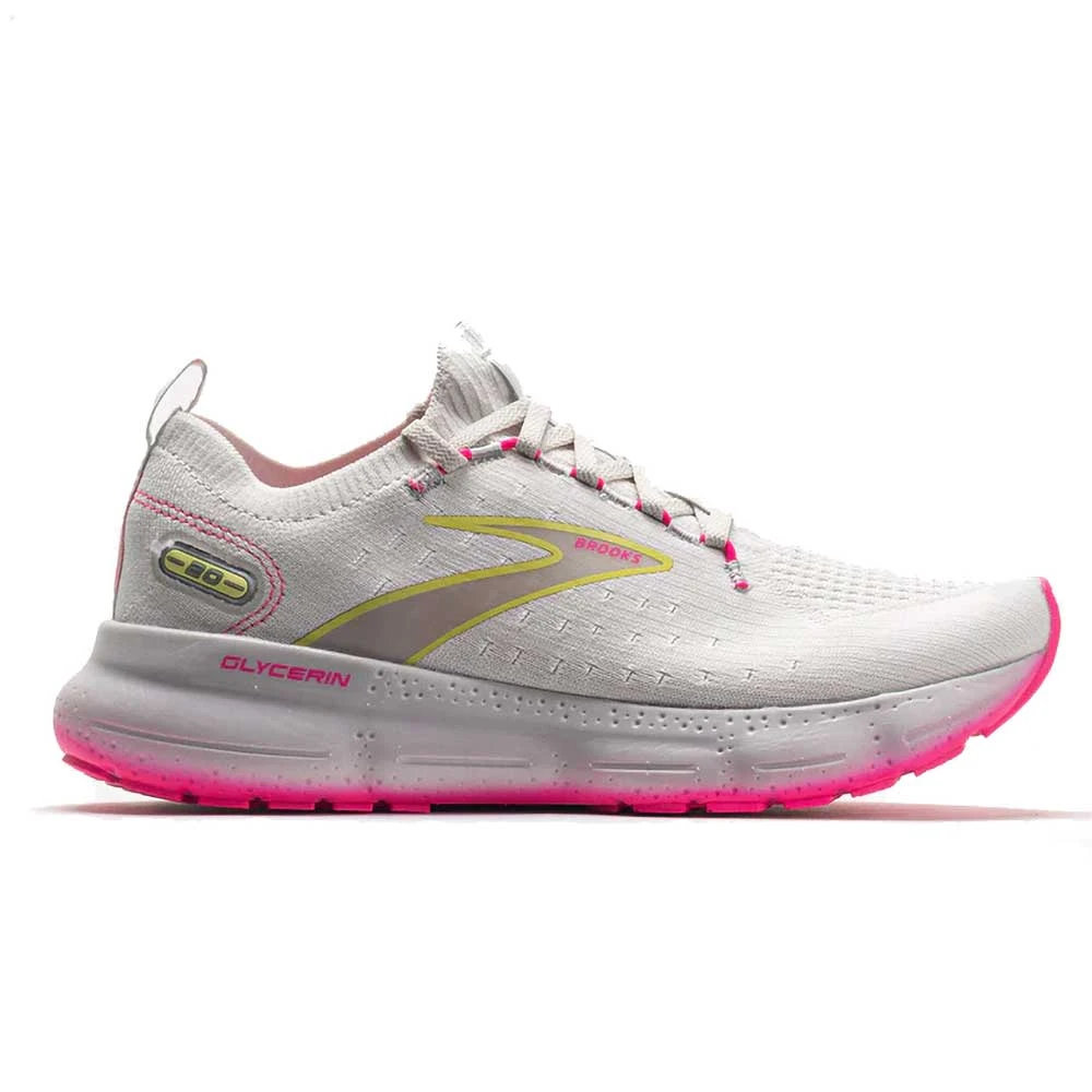 BROOKS Women's Glycerin StealthFit 20 Running Shoe - Grey/Yellow/Pink - Regular (B) 1 BROOKS Women's Glycerin StealthFit 20 Running Shoe - Grey/Yellow/Pink - Regular (B)
