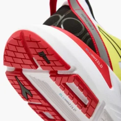 Diadora Men's Mythos Blushield Volo 3 Running Shoe- White/Black/Yellow Fluo - Regular (D) -Nike Store 101.179090 C0008 25 HR