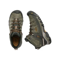 Keen Men's Targhee III Leather Mid Waterproof Hiking Boots - Black Olive/Golden Brown - Regular (D) -Nike Store 1017787 PLD large