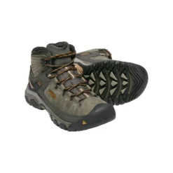 Keen Men's Targhee III Leather Mid Waterproof Hiking Boots - Black Olive/Golden Brown - Regular (D) -Nike Store 1017787 PPS large