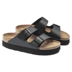 Birkenstock Arizona Platform Vegan - Birko Flor Black- Medium/Narrow -Nike Store 1018520 pair