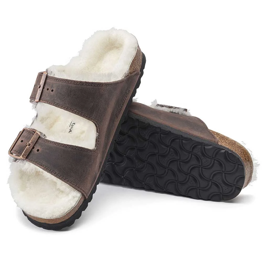 Birkenstock Arizona Shearling Sandal - Habana Natural- Medium/Narrow 4 Birkenstock Arizona Shearling Sandal - Habana Natural- Medium/Narrow - Image 4