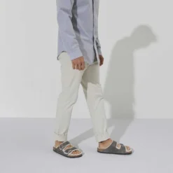 Birkenstock Arizona Shearling Sandals - Iron Natural- Medium/Narrow -Nike Store 1021067 f look m