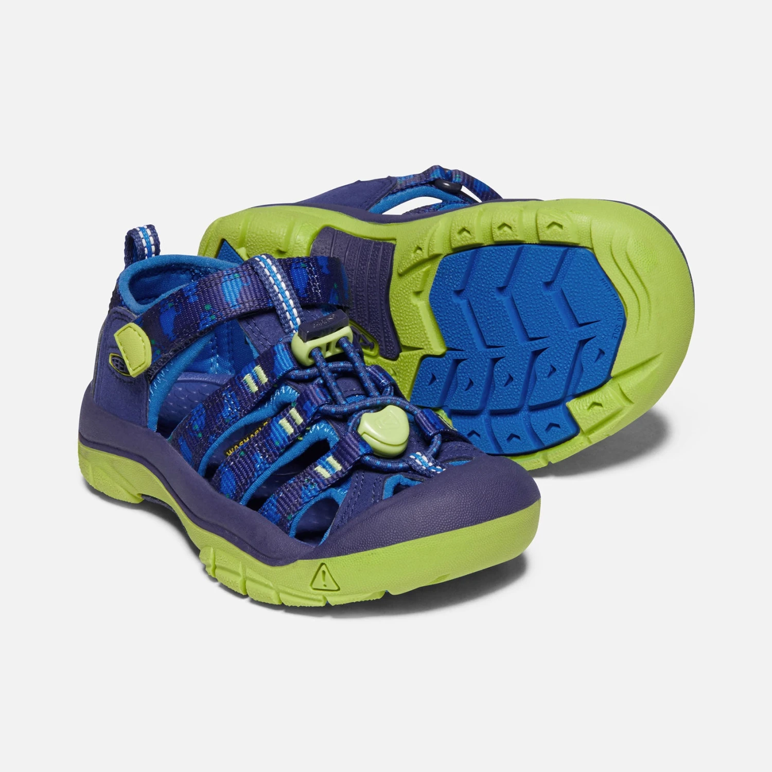 Keen Little Kids' Newport H2 Sandal - Blue Depths/Chartureuse 4 Keen Little Kids' Newport H2 Sandal - Blue Depths/Chartureuse - Image 4