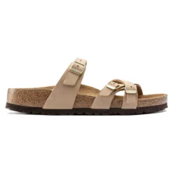 Birkenstock Women's Franca Nubuck Soft Footbed - Sandcastle- Regular/Wide -Nike Store 1022956 side