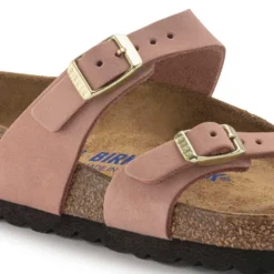 Birkenstock Women's Mayari NuBuck Soft Footbed - Old Rose- Regular/Wide -Nike Store 1023964 detail 1
