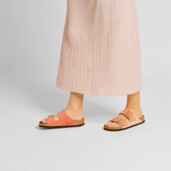 Birkenstock Women's Arizona Nubuck Sandal - Mars/Sandcastle - Regular (B) -Nike Store 1025757 f look f