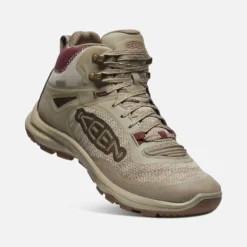 Keen Women's Terradora Flex Mid WP Hiking Boot - Plaza Taupe/Windsor Wine - Regular (B) -Nike Store 1026878 3Q PDP