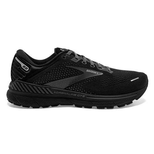 BROOKS Men's Adrenaline GTS 22 Running Shoe - Black/Black/Ebony- Regular (D) 1 BROOKS Men's Adrenaline GTS 22 Running Shoe - Black/Black/Ebony- Regular (D)
