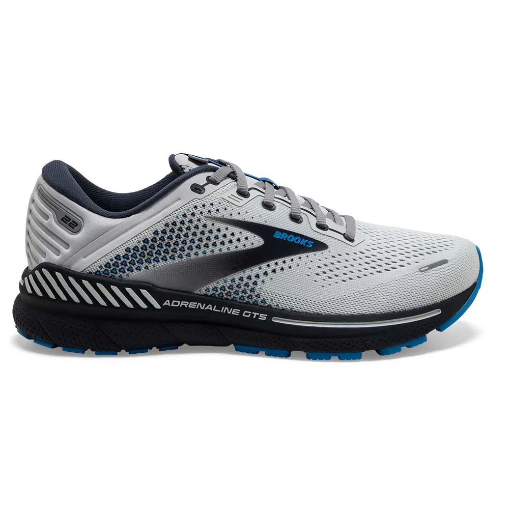 BROOKS Men's Adrenaline GTS 22 Running Shoe- Oyster/India Ink/Blue- Regular (D) 1 BROOKS Men's Adrenaline GTS 22 Running Shoe- Oyster/India Ink/Blue- Regular (D)