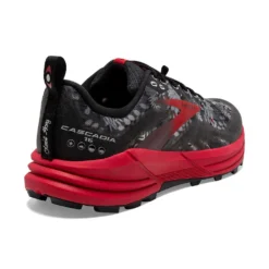 BROOKS Men's Cascadia 16 Trail Running Shoe - Black/Grey/Red - Regular (D) -Nike Store 110376 008 H Cascadia 16