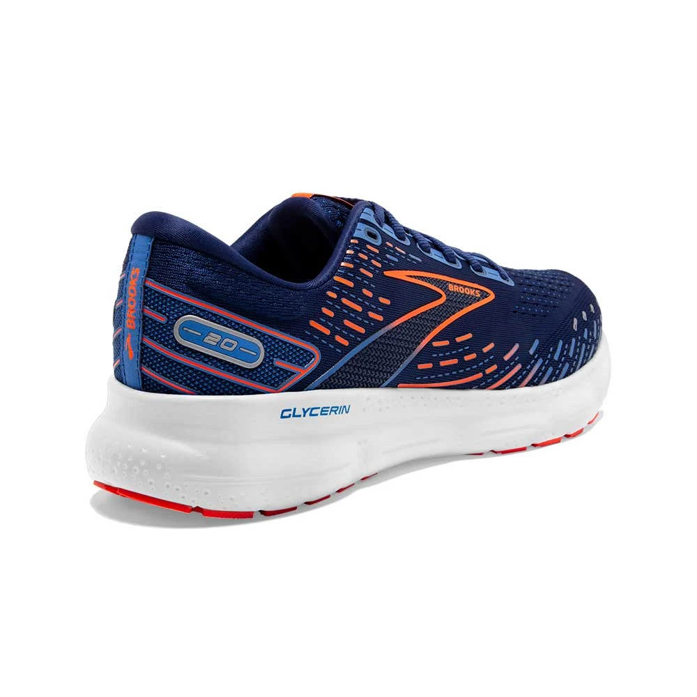 BROOKS Men's Glycerin 20 Running Shoe- Blue Depths/Palace Blue/Orange- Wide (2E) 3 BROOKS Men's Glycerin 20 Running Shoe- Blue Depths/Palace Blue/Orange- Wide (2E) - Image 3