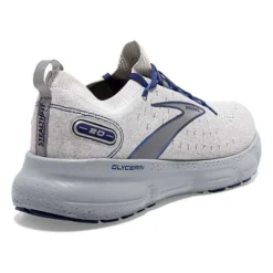 BROOKS Men's Glycerin StealthFit 20 Running Shoe - Oyster/Alloy/Blue Depths - Regular (D) -Nike Store 110384 081 H Glycerin StealthFit 20