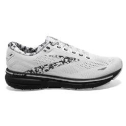 BROOKS Men's Ghost 15 Running Shoe- White/Ebony/Oyster