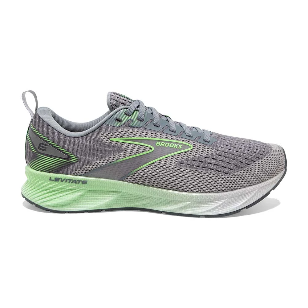 BROOKS Men's Levitate 6 Running Shoe- Primer Grey/Neon Green- Regular (D) 1 BROOKS Men's Levitate 6 Running Shoe- Primer Grey/Neon Green- Regular (D)