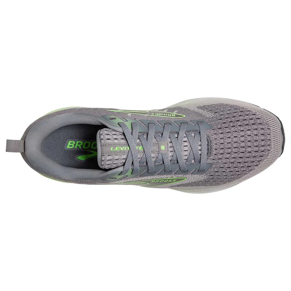 BROOKS Men's Levitate 6 Running Shoe- Primer Grey/Neon Green- Regular (D) 5 BROOKS Men's Levitate 6 Running Shoe- Primer Grey/Neon Green- Regular (D) - Image 5