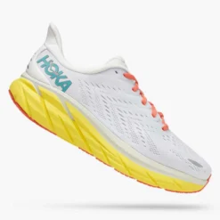 Hoka Men's Clifton 8 Running Shoe - Blanc De Blanc/Illuminating— Regular (D)