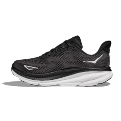 Hoka Men's Clifton 9 Running Shoe - Black/White -Nike Store 1127895 BWHT 8