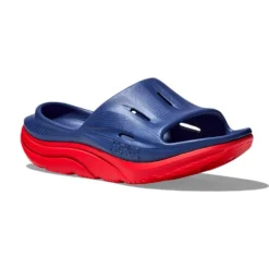 Hoka Unisex Ora Recovery Slide 3 - Bellwether Blue/Red Alert - Regular (D) -Nike Store 1135061 BBRA 6