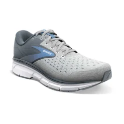 BROOKS Women's Dyad 11 Running Shoe- Grey/White/Blue - Wide (D) -Nike Store 120312 065 A Dyad 11 bc3be288 5ba0 478d b583 41ea93a479ac