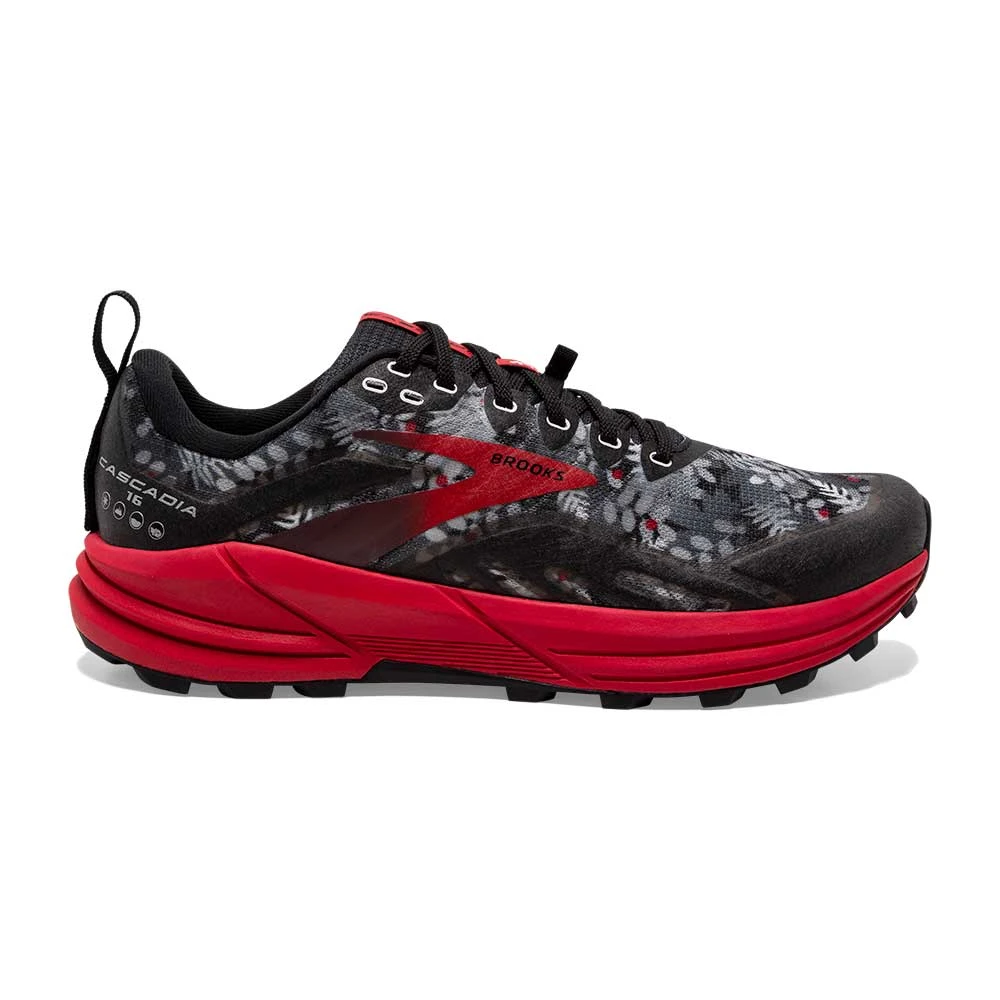 BROOKS Women's Cascadia 16 Trail Shoe - Black/Grey/Red- Regular (B) 1 BROOKS Women's Cascadia 16 Trail Shoe - Black/Grey/Red- Regular (B)