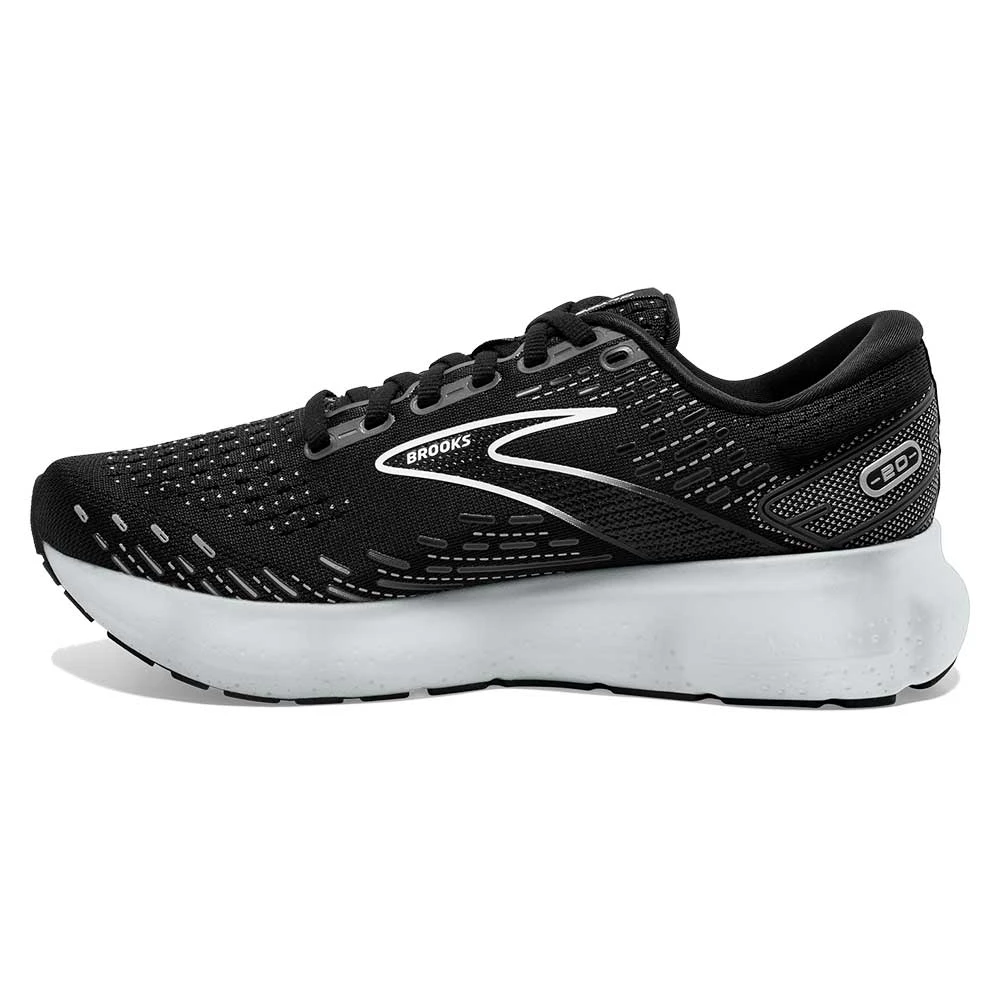 BROOKS Women's Glycerin 20 Running Shoe - Black/White/Alloy - Wide (D) 3 BROOKS Women's Glycerin 20 Running Shoe - Black/White/Alloy - Wide (D) - Image 3