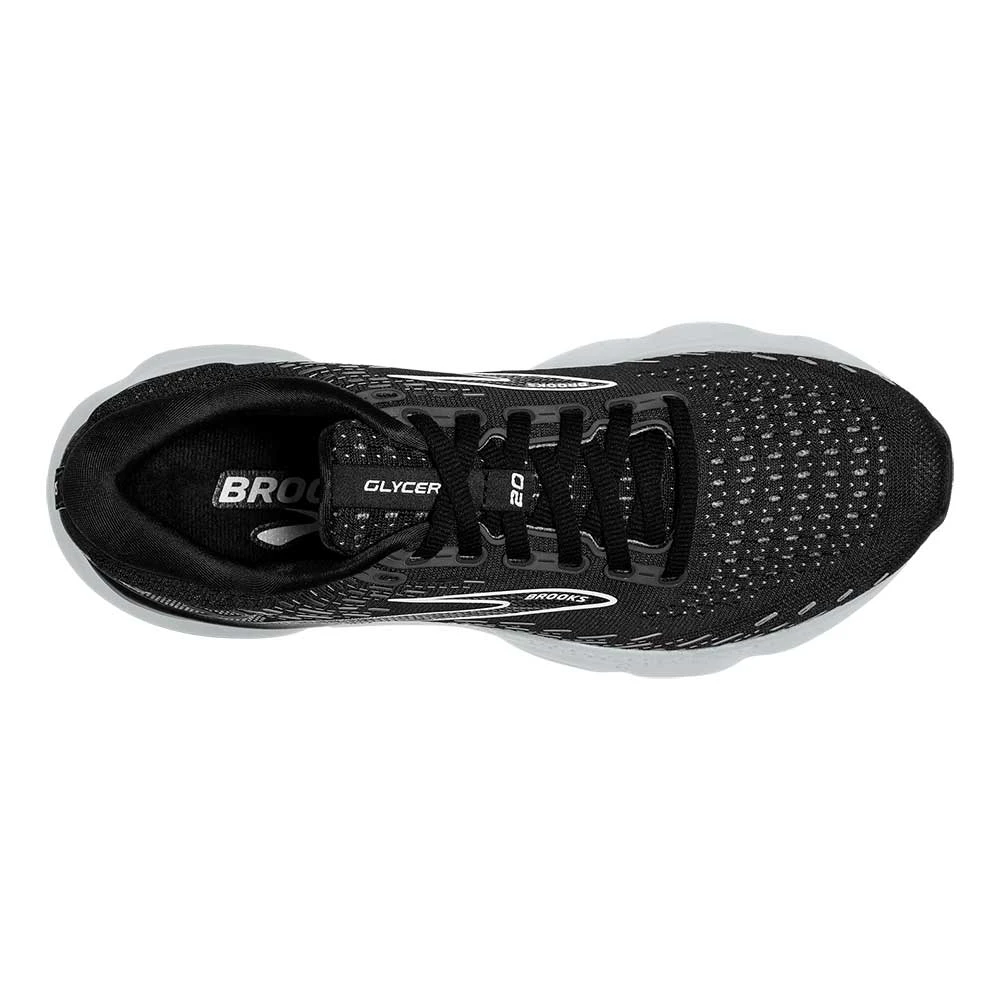 BROOKS Women's Glycerin 20 Running Shoe - Black/White/Alloy - Wide (D) 6 BROOKS Women's Glycerin 20 Running Shoe - Black/White/Alloy - Wide (D) - Image 6