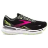 BROOKS Women's Adrenaline GTS 23 Running Shoe - Black/Gunmetal/Sharp Green- Narrow (2A)