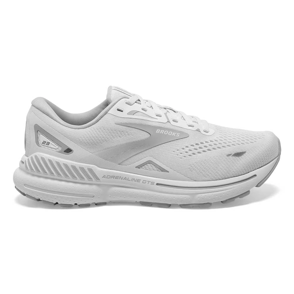 BROOKS W Adrenaline GTS 23 (D) - White/Oyster/Silver 1 BROOKS W Adrenaline GTS 23 (D) - White/Oyster/Silver
