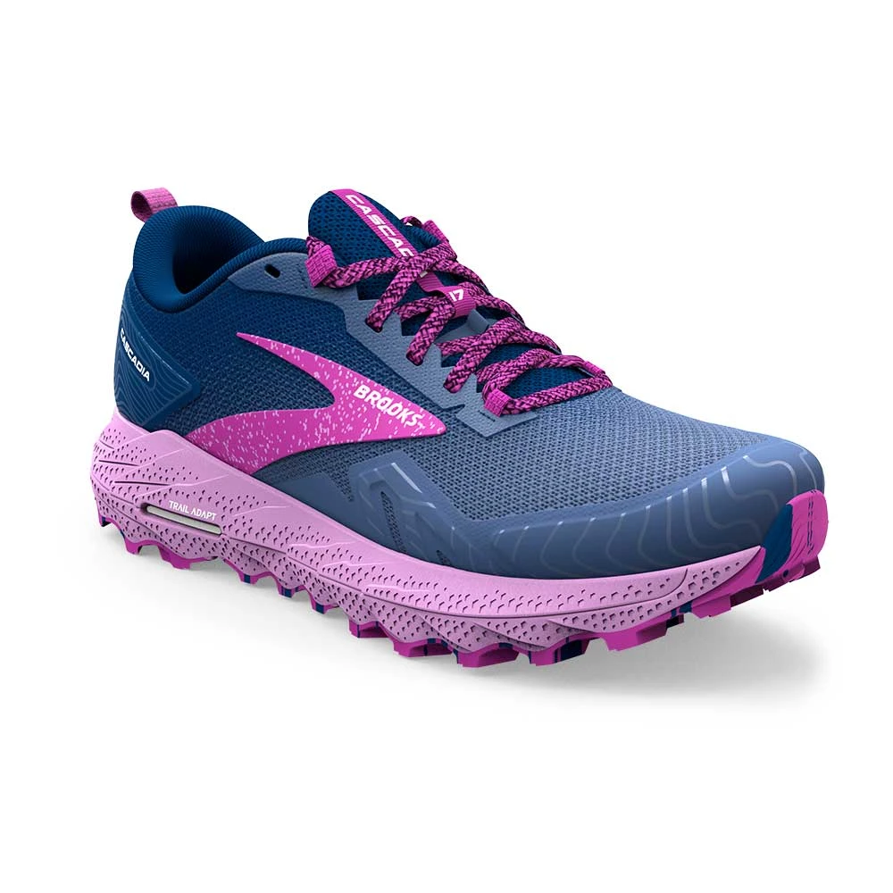 BROOKS Women's Cascadia Trail Running Shoe- Navy/Purple/Violet - Regular (B) 2 BROOKS Women's Cascadia Trail Running Shoe- Navy/Purple/Violet - Regular (B) - Image 2