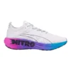 Puma Men's ForeverRun Nitro Sunset Running Shoe - White/Luminous Blue/Electric Orchid- Regular (D)