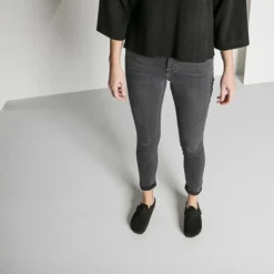 Birkenstock Boston Shearling Black Suede Leather- Regular/Wide -Nike Store 259883 f look f 1