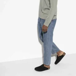 Birkenstock Boston Shearling Black Suede Leather- Regular/Wide -Nike Store 259883 f look m 1