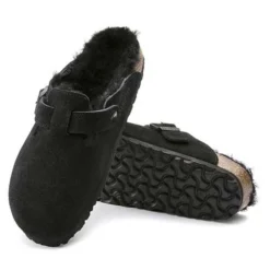Birkenstock Boston Shearling Black Suede Leather- Regular/Wide -Nike Store 259883 sole 1