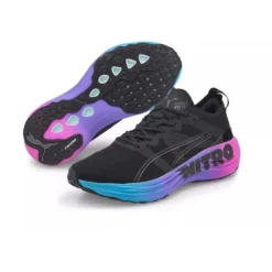 Men's Foreverrun Nitro Sunset Running Shoe - Puma Black/Luminous Blue/Electric Orchid- Regular (D) -Nike Store 38000701 BlackBlue DET