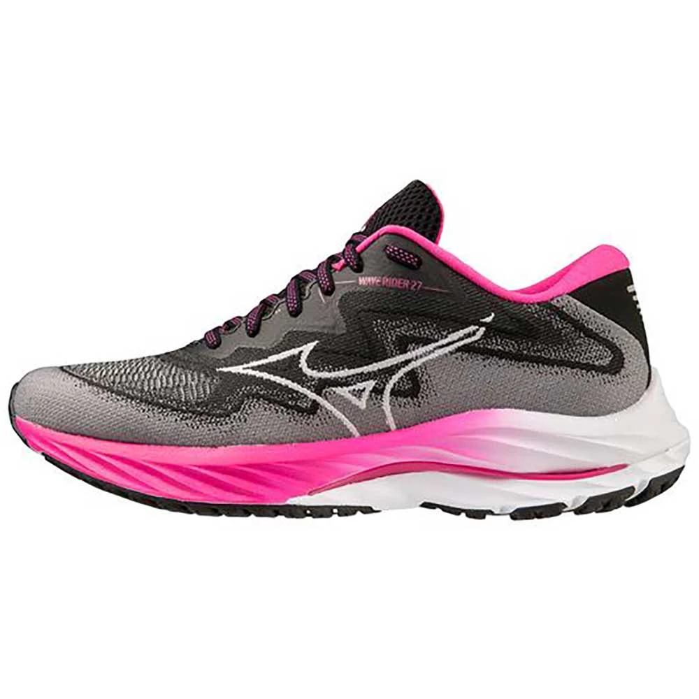 Mizuno Women's Project Zero Wave Rider 27 Running Shoe - Black/White- Regular (B) 2 Mizuno Women's Project Zero Wave Rider 27 Running Shoe - Black/White- Regular (B) - Image 2