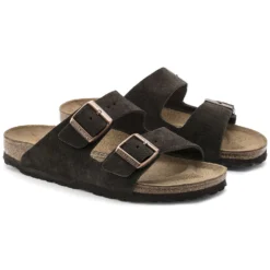 Birkenstock Arizona Mocha Suede Leather Sandal- Regular/Wide -Nike Store 51903 pair