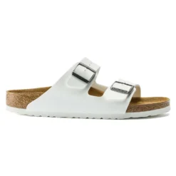 Birkenstock Women's Arizona Birko Flor Sandal- White- Medium/Narrow -Nike Store 552683 side
