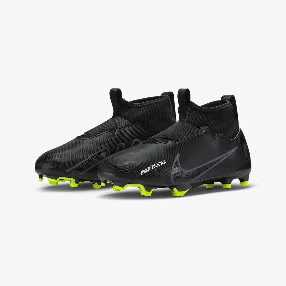 Nike Youth Zoom Mercurial Superfly 9 Academy FG Soccer Shoe/MG - Black/Dk Smoke 2 Nike Youth Zoom Mercurial Superfly 9 Academy FG Soccer Shoe/MG - Black/Dk Smoke - Image 2