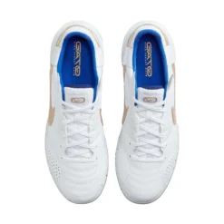 Unisex Nike Streetgato IC Soccer Shoes- White/Metallic Gold/Hyper Royal - Regular (D) -Nike Store AURORA DC8466 174 PHCTH001 2000