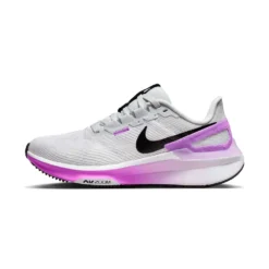 Women's Nike Air Zoom Structure 25 Running Shoe - White/Black-Pure Platinum-Fuchsia Dream- Regular (B) -Nike Store AURORA DJ7884 100 PHSLH000 2000