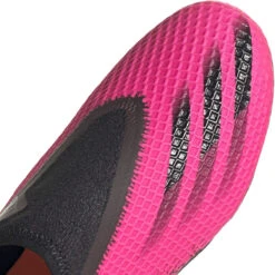 ADIDAS JR X Ghosted .3 Laceless FG Soccer Shoe - Shock Pink/Core Black/Screaming Orange -Nike Store FY7281 03