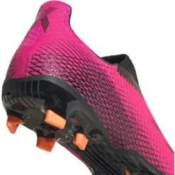 ADIDAS JR X Ghosted .3 Laceless FG Soccer Shoe - Shock Pink/Core Black/Screaming Orange -Nike Store FY7281 04