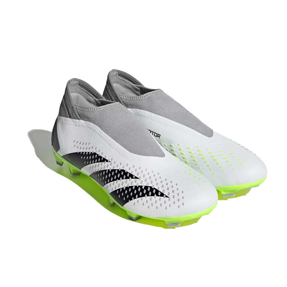 ADIDAS Unisex Predator Accuracy .3 Laceless FG - Cloud White/ Core Black / Lucid Lemon- Regular (D) 2 ADIDAS Unisex Predator Accuracy .3 Laceless FG - Cloud White/ Core Black / Lucid Lemon- Regular (D) - Image 2