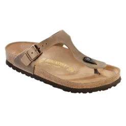 Birkenstock Gizeh Cork Tobacco Brown Oiled Leather Sandal- Regular/Wide