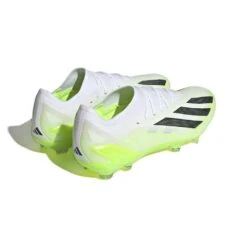 Unisex Adidas X CRAZYFAST.1 FG Soccer Shoe - Cloud White/ Core Black/ Lucid Lemon - Regular (D) -Nike Store HQ4516 6 FOOTWEAR Photography BackLateralTopView white 1024x1024 d1dc7eab e531 4b4e b570 7b57adc0b099