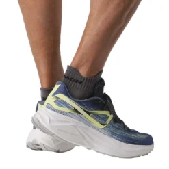 Salomon Men's Aero Glide Running Shoe- Blue Ashes/Dark Sapphire/Sunny Lime- Regular (D) -Nike Store L47049200 da77c4d346a21a8823a93fe4aa5dd610