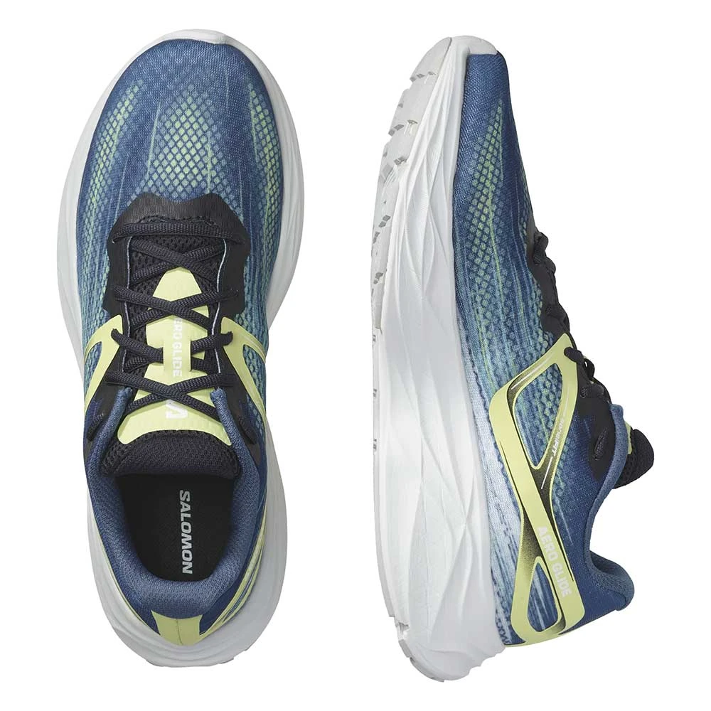 Salomon Men's Aero Blaze Running Shoe- Blue Ashes/Sunny Lime/Dark Sapphire- Regular (D) 4 Salomon Men's Aero Blaze Running Shoe- Blue Ashes/Sunny Lime/Dark Sapphire- Regular (D) - Image 4