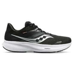 Saucony Women's Ride 16 Running Shoe - Black/White - Regular (B)