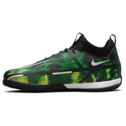 JR Nike Phantom GT2 DF SW IC Soccer Shoe - Black/Mtlc Platinum/Green Strike -Nike Store dm0740 003 phslh001